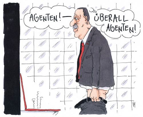 Cartoon: agenten (medium) by Andreas Prüstel tagged türkei,erdogan,deniz,yücel,pressefreiheit,journalisten,verhaftungen,agenten,cartoon,karikatur,andreas,pruestel,türkei,erdogan,deniz,yücel,pressefreiheit,journalisten,verhaftungen,agenten,cartoon,karikatur,andreas,pruestel