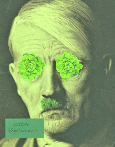 Cartoon: alter vegetarier 2 (medium) by Andreas Prüstel tagged vegetarier,adolf,hitler,aler,handmadecollage,vegetarier,adolf,hitler,aler,handmadecollage