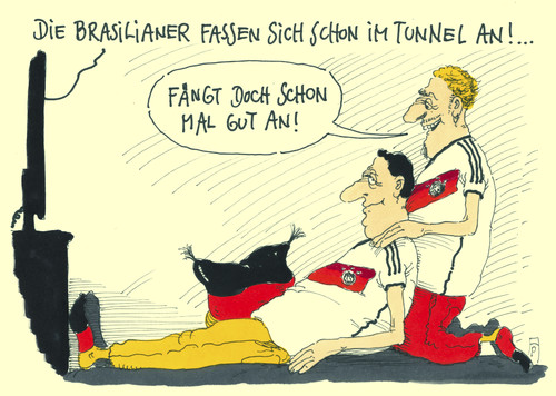 Cartoon: anfassung (medium) by Andreas Prüstel tagged fußball,fußballweltmeisterschaft,brasilien,brasilianische,nationalmannschaft,mannschaftsritual,schwul,homosexuallität,cartoon,karikatur,andreas,pruestel,fußball,fußballweltmeisterschaft,brasilien,brasilianische,nationalmannschaft,mannschaftsritual,schwul,homosexuallität,cartoon,karikatur,andreas,pruestel