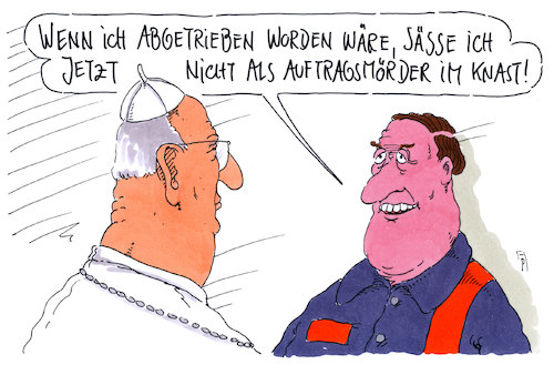 Cartoon: auftragsmörder (medium) by Andreas Prüstel tagged papst,franziskus,abtreibung,auftragsmord,auftragsmörder,cartoon,karikatur,andreas,pruestel,papst,franziskus,abtreibung,auftragsmord,auftragsmörder,cartoon,karikatur,andreas,pruestel