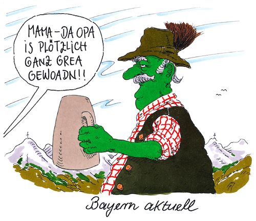 Cartoon: bayern aktuell (medium) by Andreas Prüstel tagged bayern,bayernwahl,umfragewerte,grüne,zugewinn,cartoon,karikatur,andreas,pruestel,bayern,bayernwahl,umfragewerte,grüne,zugewinn,cartoon,karikatur,andreas,pruestel