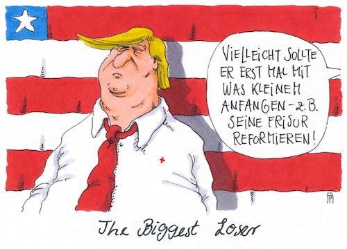 Cartoon: biggest loser (medium) by Andreas Prüstel tagged usa,trump,trumpcare,obamacare,gesunheitsreform,scheitern,cartoon,karikatur,andreas,pruestel,usa,trump,trumpcare,obamacare,gesunheitsreform,scheitern,cartoon,karikatur,andreas,pruestel