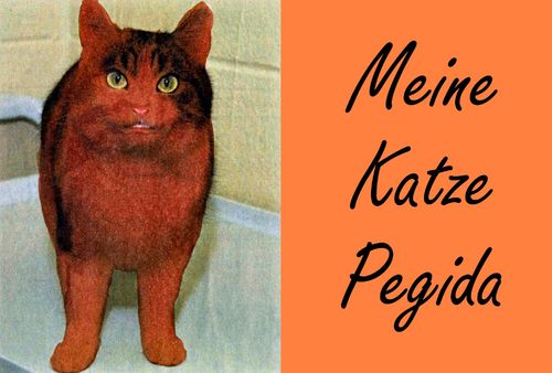 Cartoon: braune katze (medium) by Andreas Prüstel tagged pegida,katze,cartoon,collage,andreas,pruestel,pegida,katze,cartoon,collage,andreas,pruestel