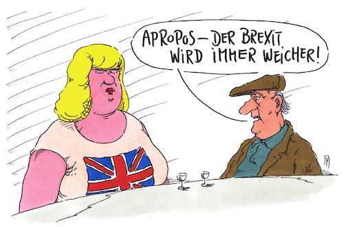 Cartoon: brexitweich (medium) by Andreas Prüstel tagged brexit,großbritannien,eu,europa,austrittsverhandlungen,weicher,cartoon,karikatur,andreas,pruestel,brexit,großbritannien,eu,europa,austrittsverhandlungen,weicher,cartoon,karikatur,andreas,pruestel