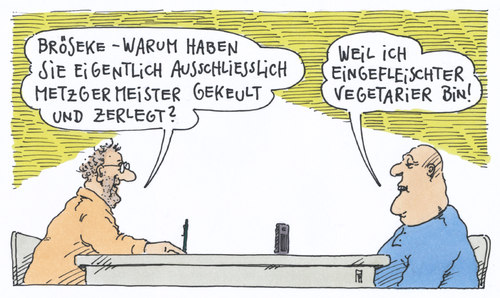 Cartoon: bröseke (medium) by Andreas Prüstel tagged pruestel,andreas,karikatur,cartoon,kriminalkommissar,kriminalfall,metzgermeister,metzger,zerlegen,keulen,mörder,vegetarier,vegetarier,mörder,keulen,zerlegen,metzger,metzgermeister,kriminalfall,kriminalkommissar,cartoon,karikatur,andreas,pruestel