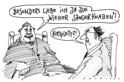 Cartoon: chorliebhaber (medium) by Andreas Prüstel tagged gesang,chor,wien,wienersängerknaben,missbrauch,kirche,gesang,chor,wien,wienersängerknaben,missbrauch,kirche,religion