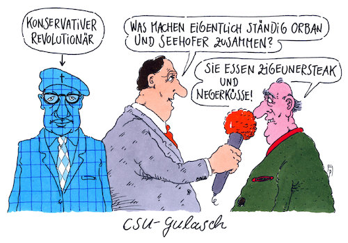 Cartoon: csu-gulasch (medium) by Andreas Prüstel tagged csu,bayern,klausur,kloster,seeon,dobrindt,seehofer,orban,konservative,revolution,cartoon,karikatur,andreas,pruestel,csu,bayern,klausur,kloster,seeon,dobrindt,seehofer,orban,konservative,revolution,cartoon,karikatur,andreas,pruestel