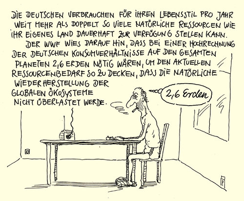 Cartoon: deutscher verbraucher (medium) by Andreas Prüstel tagged wwf,verbraucher,natürliche,ressourcen,ökosysteme,erde,deutschland,cartoon,karikatur,andreas,pruestel,wwf,verbraucher,natürliche,ressourcen,ökosysteme,erde,deutschland,cartoon,karikatur,andreas,pruestel