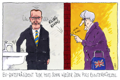 Cartoon: donald und theresa (medium) by Andreas Prüstel tagged brexit,eu,ratspräsident,donald,tusk,theresa,may,cartoon,karikatur,andreas,pruestel,brexit,eu,ratspräsident,donald,tusk,theresa,may,cartoon,karikatur,andreas,pruestel