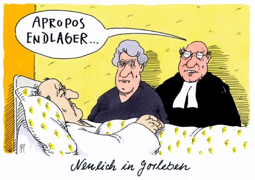 Cartoon: endlager (medium) by Andreas Prüstel tagged atommüll,endlager,endlagersuche,gorleben,cartoon,karikatur,andreas,pruestel,atommüll,endlager,endlagersuche,gorleben,cartoon,karikatur,andreas,pruestel