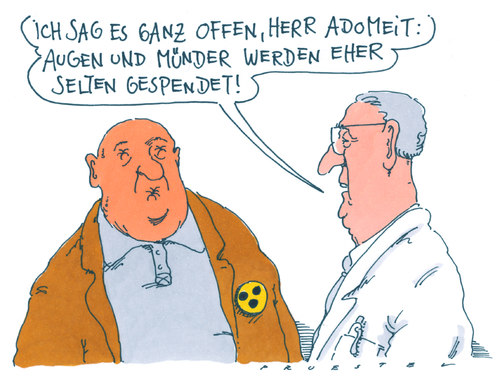 Cartoon: engpass (medium) by Andreas Prüstel tagged organspende,augen,mund,arzt,patient,blindheit,blindenzeichen,organspende,augen,mund,arzt,patient,blindheit,blindenzeichen