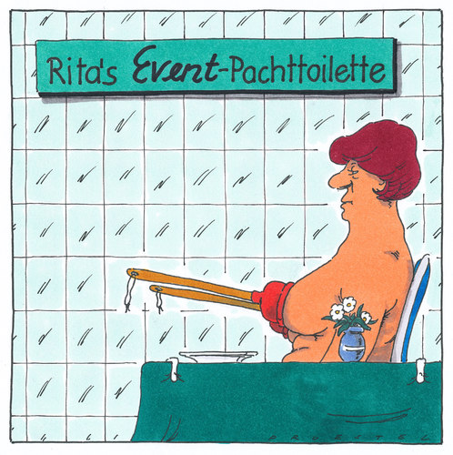 Cartoon: event (medium) by Andreas Prüstel tagged pachttoilette,event,geschäftsförderung,toilette,wc,event,geschäftsförderung,geschäft,pacht