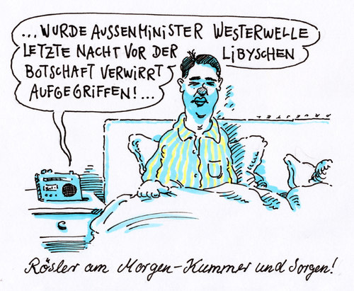 Cartoon: fdp today (medium) by Andreas Prüstel tagged fdp,rösler,westerwelle,libyen,natoeinsatz,koalition,fdp,rösler,westerwelle,libyen,natoeinsatz,koalition