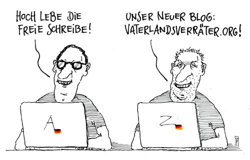 Cartoon: freie schreibe (medium) by Andreas Prüstel tagged netzpolitik,blog,blogger,ermittlungsverfahren,verfassungsschutz,generalbundesanwalt,landesverrat,vaterlandsverräter,pressefreiheit,andreas,pruestel,netzpolitik,blog,blogger,ermittlungsverfahren,verfassungsschutz,generalbundesanwalt,landesverrat,vaterlandsverräter,pressefreiheit,andreas,pruestel