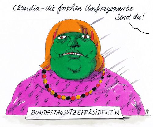 Cartoon: frische werte (medium) by Andreas Prüstel tagged die,grünen,umfragewerte,bundestagswahlen,landtagswahlen,claudia,roth,bundestagsvizepräsidentin,cartoon,karikatur,andreas,pruestel,die,grünen,umfragewerte,bundestagswahlen,landtagswahlen,claudia,roth,bundestagsvizepräsidentin,cartoon,karikatur,andreas,pruestel