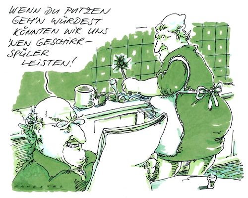 Cartoon: geschirrspüler (medium) by Andreas Prüstel tagged ehepartner,hausarbeit,geschirrspüler,putzjob,cartoon,karikatur,andreas,pruestel,ehepartner,hausarbeit,geschirrspüler,putzjob,cartoon,karikatur,andreas,pruestel