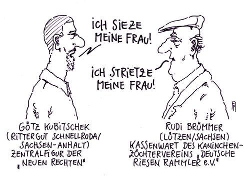 Cartoon: götz kubitschek (medium) by Andreas Prüstel tagged götz,kubitschek,neue,rechte,zentralfigur,vordenker,ideologe,verleger,rechtspopulismus,rechtsradikal,sachsenanhalt,schnellroda,rittergut,sachsen,lützen,kaninchenzüchterverein,deutscheriesenrammler,kassenwart,cartoon,karikatur,andreas,pruestel,götz,kubitschek,neue,rechte,zentralfigur,vordenker,ideologe,verleger,rechtspopulismus,rechtsradikal,sachsenanhalt,schnellroda,rittergut,sachsen,lützen,kaninchenzüchterverein,deutscheriesenrammler,kassenwart,cartoon,karikatur,andreas,pruestel