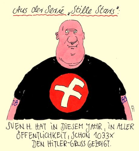 Cartoon: grüßer (medium) by Andreas Prüstel tagged rechtsradikale,hitlergruß,öffentlichkeit,straftat,cartoon,karikatur,andreas,pruestel,rechtsradikale,hitlergruß,öffentlichkeit,straftat,cartoon,karikatur,andreas,pruestel