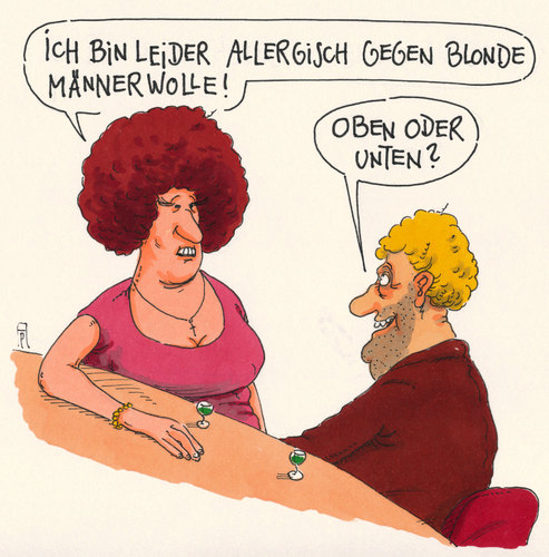 Cartoon: haarallergie (medium) by Andreas Prüstel tagged allergie,haarallergie,kopfhaar,schamhaar,cartoon,karikatur,andreas,pruestel,allergie,haarallergie,kopfhaar,schamhaar,cartoon,karikatur,andreas,pruestel