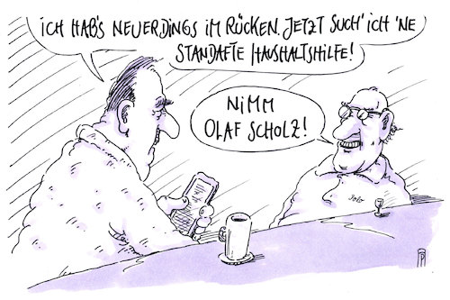 Cartoon: haushaltshilfe (medium) by Andreas Prüstel tagged bundeshaushalt,finanzminister,olaf,scholz,haushaltshilfe,cartoon,karikatur,andreas,pruestel,bundeshaushalt,finanzminister,olaf,scholz,haushaltshilfe,cartoon,karikatur,andreas,pruestel