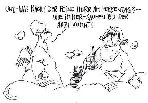 Cartoon: herrentag (medium) by Andreas Prüstel tagged christ,himmelfahrt,herrentag,vatertag,himmel,engel,gott,saufen,bier,alkohol,arzt,feiertag,cartoon,karikatur,andreas,pruestel,christ,himmelfahrt,herrentag,vatertag,himmel,engel,gott,saufen,bier,alkohol,arzt,feiertag,cartoon,karikatur,andreas,pruestel