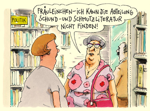 Cartoon: im buchladen (medium) by Andreas Prüstel tagged buchladen,buchkauf,schund,und,schmutzliteratur,cartoon,karikatur,andreas,pruestel,buchladen,buchkauf,schund,und,schmutzliteratur,cartoon,karikatur,andreas,pruestel