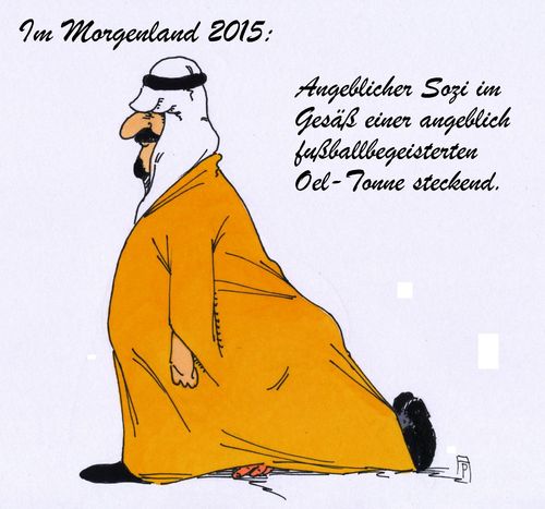 Cartoon: im morgenland (medium) by Andreas Prüstel tagged morgenland,golfstaaten,katar,saudiarabien,spd,sozi,gabriel,wirtschaftsminister,fußball,fußballbeisterung,oel,oeltonne,fußballweltmeisterschaft,cartoon,karikatur,andreas,pruestel,morgenland,golfstaaten,katar,saudiarabien,spd,sozi,gabriel,wirtschaftsminister,fußball,fußballbeisterung,oel,oeltonne,fußballweltmeisterschaft,cartoon,karikatur,andreas,pruestel