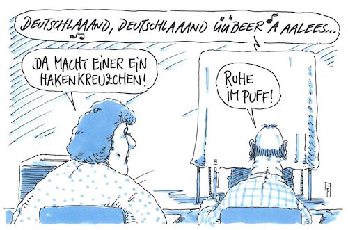 Cartoon: im wahllokal (medium) by Andreas Prüstel tagged bundestagswahl,wahllokal,wähler,npd,afd,rechtsradikale,rechtspopulisten,deutschlandlied,erste,strophe,cartoon,karikatur,andreas,pruestel,bundestagswahl,wahllokal,wähler,npd,afd,rechtsradikale,rechtspopulisten,deutschlandlied,erste,strophe,cartoon,karikatur,andreas,pruestel