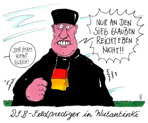 Cartoon: in wutantinki (medium) by Andreas Prüstel tagged fußballweltmeisterschaft,nationalmannschaft,auftaktspiel,niederlage,moskau,watuntinki,dfb,feldprediger,imam,cartoon,karikatur,andreas,pruestel,fußballweltmeisterschaft,nationalmannschaft,auftaktspiel,niederlage,moskau,watuntinki,dfb,feldprediger,imam,cartoon,karikatur,andreas,pruestel