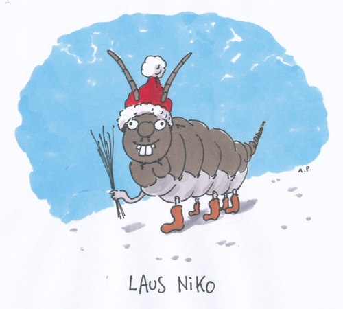 Cartoon: jahresendlaus (medium) by Andreas Prüstel tagged laus,nikolaus,nikolaus