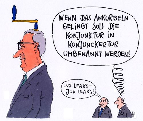 Cartoon: juncker-plan (medium) by Andreas Prüstel tagged juncker,eu,brüssel,investitionsplan,wachstum,wirtschaft,ankurbeln,konjunktur,luxleaks,jux,steuerhinterziehung,cartoon,karikatur,andreas,pruestel,juncker,eu,brüssel,investitionsplan,wachstum,wirtschaft,ankurbeln,konjunktur,luxleaks,jux,steuerhinterziehung,cartoon,karikatur,andreas,pruestel