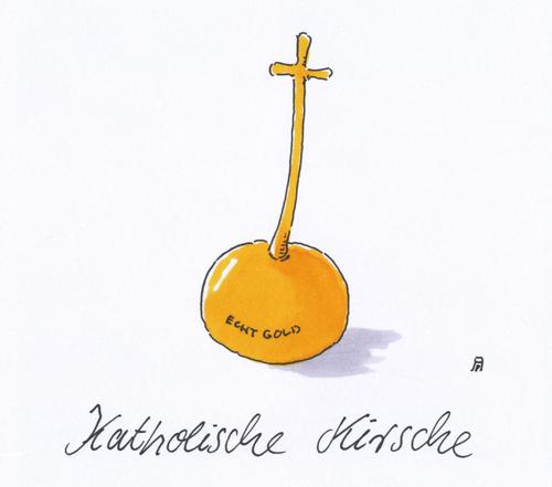 Cartoon: katholisch (medium) by Andreas Prüstel tagged katholische,kirche,vermögen,besitz,luxus,kirsche,cartoon,karikatur,andreas,pruestel,katholische,kirche,vermögen,besitz,luxus,kirsche,cartoon,karikatur,andreas,pruestel