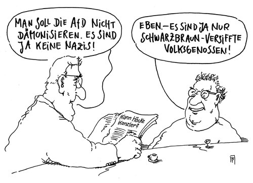 Cartoon: keine nazis (medium) by Andreas Prüstel tagged afd,dämonisierung,parteien,auseinandersetzung,cdu,csu,spd,erzkonservativ,rechtspopulistisch,deutschnational,schwarzbraun,versifft,nazis,cartoon,karikatur,andreas,pruestel,afd,dämonisierung,parteien,auseinandersetzung,cdu,csu,spd,erzkonservativ,rechtspopulistisch,deutschnational,schwarzbraun,versifft,nazis,cartoon,karikatur,andreas,pruestel