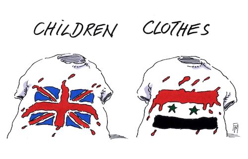 Cartoon: kinderkleidung (medium) by Andreas Prüstel tagged terroranschlag,manchester,großbritannien,syrien,kinder,jugendliche,catoon,karikatur,andreas,pruestel,terroranschlag,manchester,großbritannien,syrien,kinder,jugendliche,catoon,karikatur,andreas,pruestel