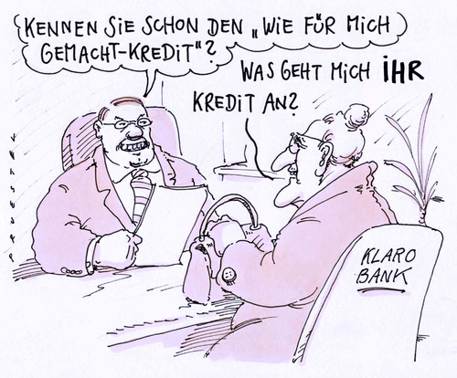 Cartoon: kreditwesen (medium) by Andreas Prüstel tagged kredit,kreditwesen,bank,kundenberatung,kredit,kreditwesen,kundenberatung,bank