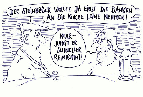 Cartoon: kurze leine (medium) by Andreas Prüstel tagged peer,steinbrück,spd,neuer,job,banken,cartoon,karikatur,andreas,pruestel,peer,steinbrück,spd,neuer,job,banken,cartoon,karikatur,andreas,pruestel