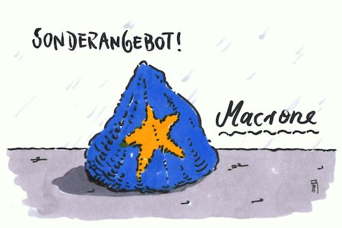 Cartoon: macrone (medium) by Andreas Prüstel tagged frankreich,präsidentschaftswahl,macron,europa,eu,sonderangebot,makrone,cartoon,karikatur,andreas,pruestel,frankreich,präsidentschaftswahl,macron,europa,eu,sonderangebot,makrone,cartoon,karikatur,andreas,pruestel