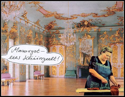 Cartoon: margot (medium) by Andreas Prüstel tagged wohnen,schöner,schloss,bügeln,ehe,familie,wohnung,cartoon,collage,andreas,pruestel,wohnen,schöner,schloss,bügeln,ehe,familie,wohnung,cartoon,collage,andreas,pruestel