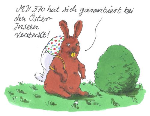 Cartoon: MH 370 (medium) by Andreas Prüstel tagged flugzeug,malaysia,airlines,flugzeugabsturz,suche,ostern,osterhase,verstecken,osterinseln,cartoon,karikatur,andreas,pruestel,flugzeug,malaysia,airlines,flugzeugabsturz,suche,ostern,osterhase,verstecken,osterinseln,cartoon,karikatur,andreas,pruestel