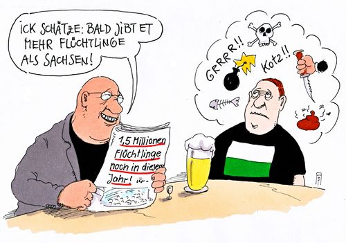 Cartoon: millionen flüchtlinge (medium) by Andreas Prüstel tagged pruestel,andreas,karikatur,asylanten,asyl,cartoon,fremdenfeindlichkeit,bürger,besorgte,sachsen,flüchtlingszustrom,flüchtlinge,flüchtlinge,flüchtlingszustrom,sachsen,besorgte,bürger,fremdenfeindlichkeit,cartoon,asyl,asylanten,karikatur,andreas,pruestel