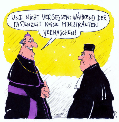 Cartoon: ministranten (medium) by Andreas Prüstel tagged kirche,bischof,pastor,fasten,fastenzeit,kindesmißbrauch,vernaschen,cartoon,karikatur,andreas,pruestel,kirche,bischof,pastor,fasten,fastenzeit,kindesmißbrauch,vernaschen,cartoon,karikatur,andreas,pruestel