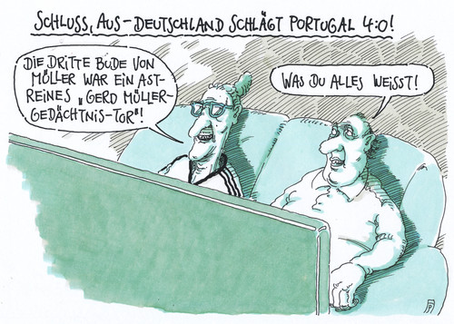 Cartoon: müllermüller (medium) by Andreas Prüstel tagged fußballweltmeisterschaft,brasilien,vorrunde,deutschland,nationalmannschaft,thomas,müller,gerd,torschütze,gedächtnis,unkonventionell,cartoon,karikatur,andreas,pruestel,fußballweltmeisterschaft,brasilien,vorrunde,deutschland,nationalmannschaft,thomas,müller,gerd,torschütze,gedächtnis,unkonventionell,cartoon,karikatur,andreas,pruestel