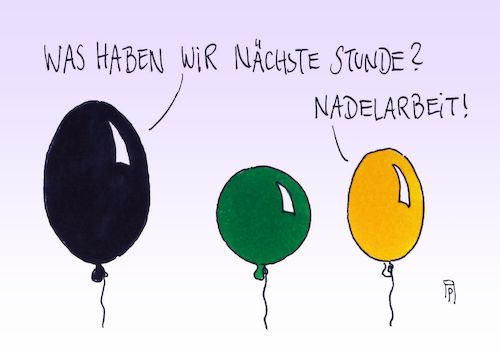 Cartoon: nächste stunde (medium) by Andreas Prüstel tagged sondierungsgespräche,jamaika,koalition,cdu,csu,grüne,fdp,cartoon,karikatur,andreas,pruestel,sondierungsgespräche,jamaika,koalition,cdu,csu,grüne,fdp,cartoon,karikatur,andreas,pruestel