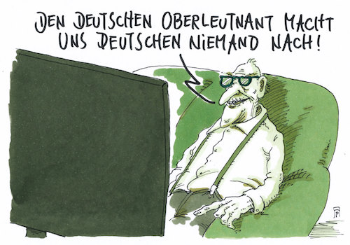 Cartoon: oberleutnant (medium) by Andreas Prüstel tagged bundeswehr,oberleutnant,anschlagsvorhaben,scheinasylant,cartoon,karikatur,andreas,pruestel,bundeswehr,oberleutnant,anschlagsvorhaben,scheinasylant,cartoon,karikatur,andreas,pruestel