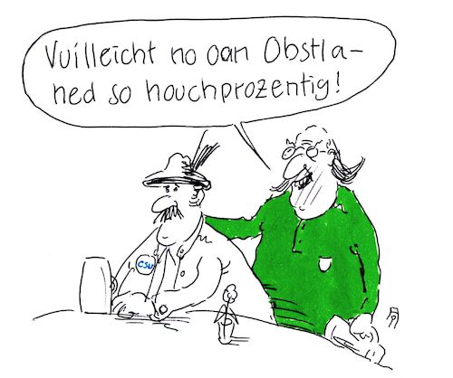 Cartoon: obstler (medium) by Andreas Prüstel tagged bayernwahl,umfragewerte,csu,grüne,obstler,cartoon,karikatur,andreas,pruestel,bayernwahl,umfragewerte,csu,grüne,obstler,cartoon,karikatur,andreas,pruestel