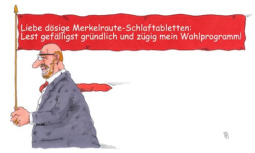 Cartoon: parteitags-martin (medium) by Andreas Prüstel tagged spd,parteitag,wahlprogramm,martin,schulz,merkelwähler,bundestagswahl,cartoon,karikatur,andreas,pruestel,spd,parteitag,wahlprogramm,martin,schulz,merkelwähler,bundestagswahl,cartoon,karikatur,andreas,pruestel