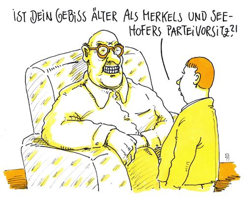 Cartoon: parteivorsitze (medium) by Andreas Prüstel tagged cdu,merkel,csu,seehofer,parteivorsitz,rücktritt,cartoon,karikatur,andreas,pruestel,cdu,merkel,csu,seehofer,parteivorsitz,rücktritt,cartoon,karikatur,andreas,pruestel