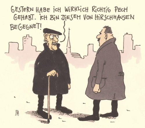 Cartoon: pech (medium) by Andreas Prüstel tagged medienthema,glück,eckart,von,hirschhausen,pech,cartoon,karikatur,andreas,pruestel,medienthema,glück,eckart,von,hirschhausen,pech,cartoon,karikatur,andreas,pruestel