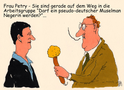 Cartoon: petry (medium) by Andreas Prüstel tagged afd,frauke,petry,parteivorsitz,rechtsruck,ausländerfeindlichkeit,muselman,islam,arbeitsgruppe,cartoon,karikatur,andreas,pruestel,afd,frauke,petry,parteivorsitz,rechtsruck,ausländerfeindlichkeit,muselman,islam,arbeitsgruppe,cartoon,karikatur,andreas,pruestel