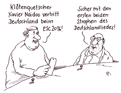 Cartoon: reichsbürger naidoo (medium) by Andreas Prüstel tagged esc,nominierung,deutschland,xavier,naidoo,pop,reichsbürger,deutschlandlied,cartoon,karikatur,andreas,pruestel,esc,nominierung,deutschland,xavier,naidoo,pop,reichsbürger,deutschlandlied,cartoon,karikatur,andreas,pruestel